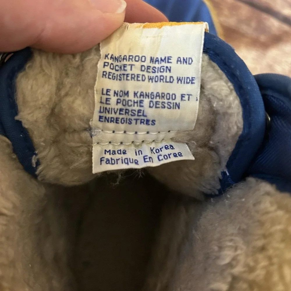 VTG KangaROOS Mens Blue Quilted Faux Fur Water Resistant Winter Boots Pocket 9